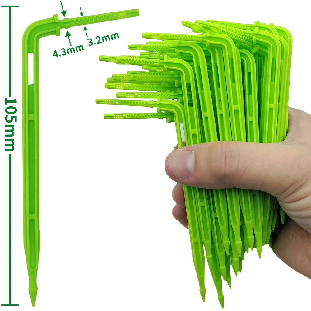 WUJIE 50-1000PCS 1/8\'\' Green Drippers 3/5mm Bending Arrow Emitters Garden Potted Irrigation Watering Micro Drip System Fittings