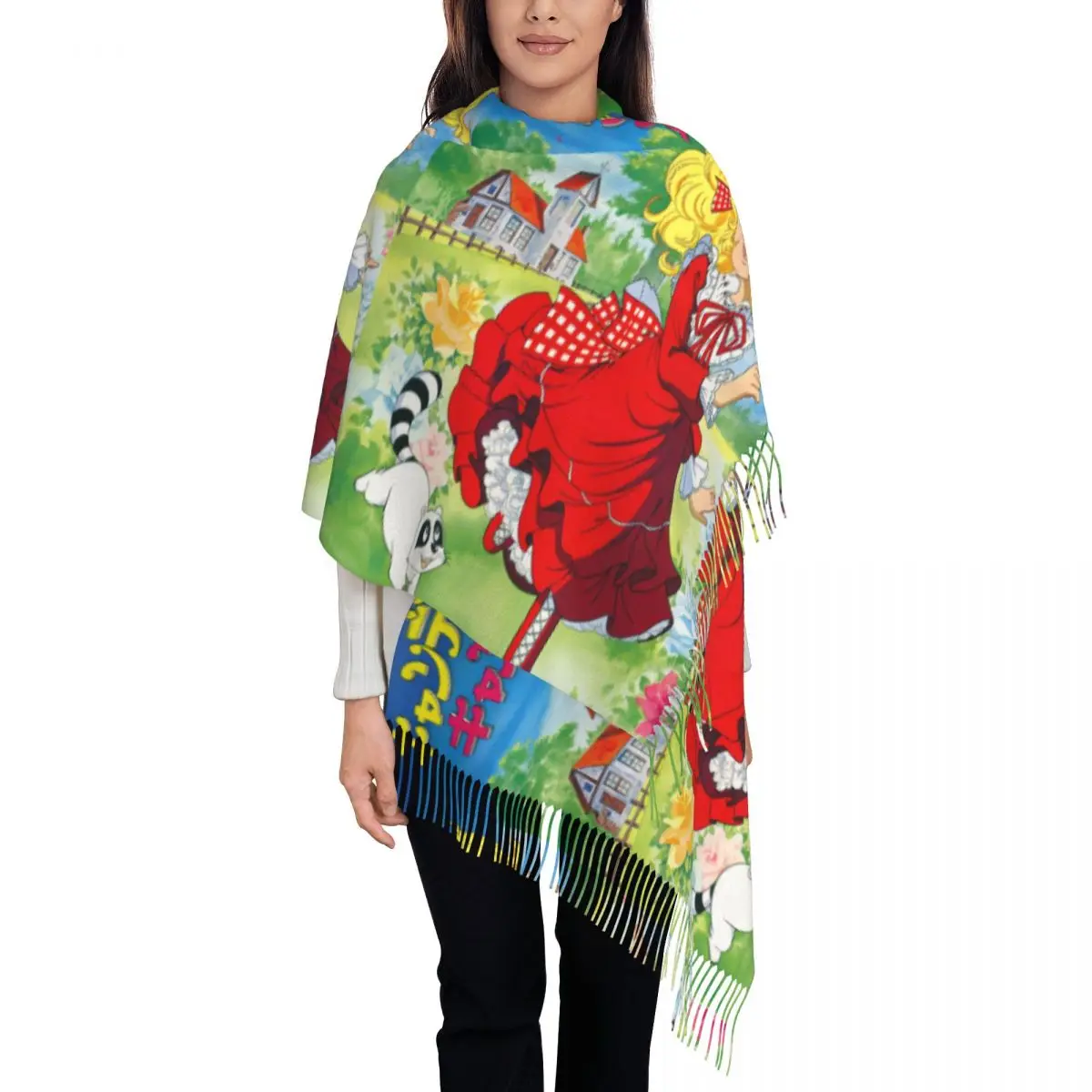 

Персонализированные печатные конфеты, шарф с героями мультфильмов, мужские и женские зимние теплые шарфы, аниме, манга, шали, накидки