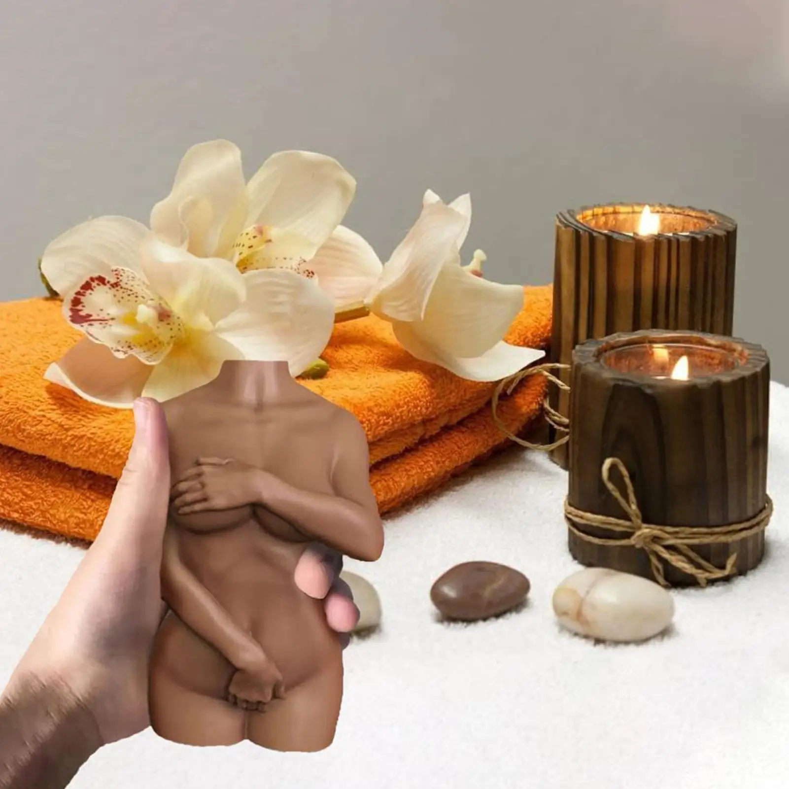 Male Body Candle Mold 3D Naked Shy Women Men Body Shape Candle Mould Body Art Female Male Moulds For DIY Home Craft Making Desk