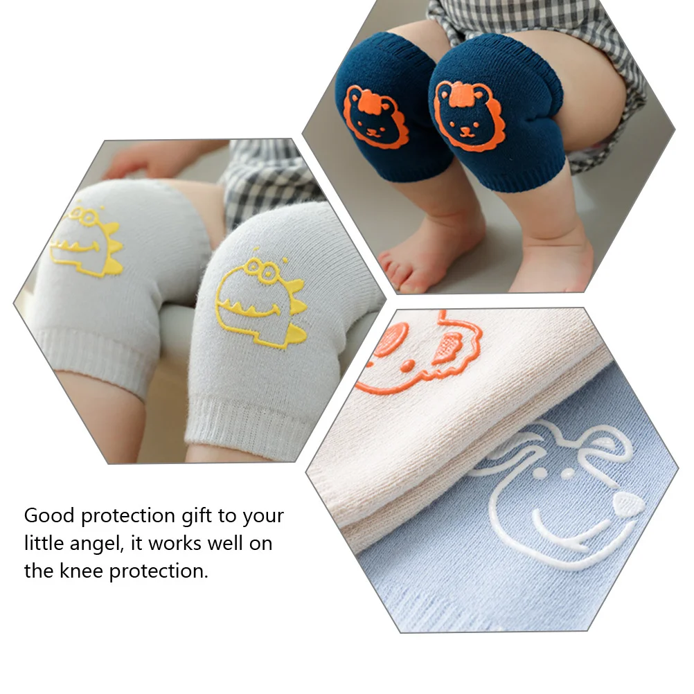 

4Pairs Baby Pads Protector for Crawling Toddlers Cartoon Design Breathable Knee Protectors Baby Crawling Pads Comfortable Safe