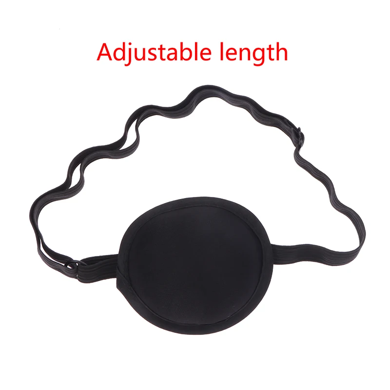 Pirate Eye Patch Unisex, Adjustable Black Eyepatch for Kids Adult Cosplay Costume, Washable Single Eye Cover