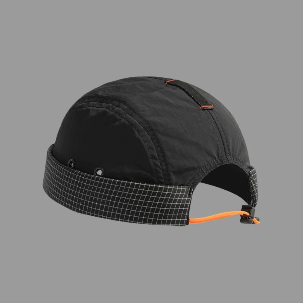 Unisex Quick-drying 5-panel Cap Solid Color Anti-UV Beanies Hat Adjustable Brimless Cap Women