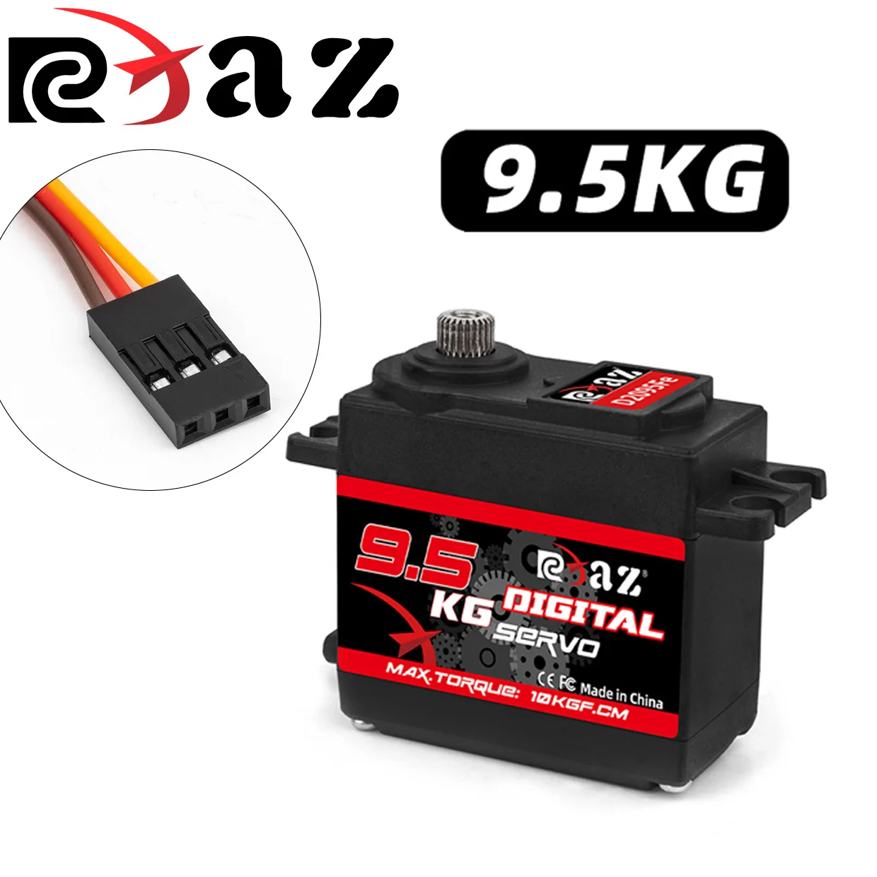 

RCXAZ 9,5 кг цифровой высокоскоростной серводвигатель управления серводвигателем 180 ° Сервопривод с металлической шестерней для умных автомобилей, роботов, лодок, радиоуправляемых вертолетов