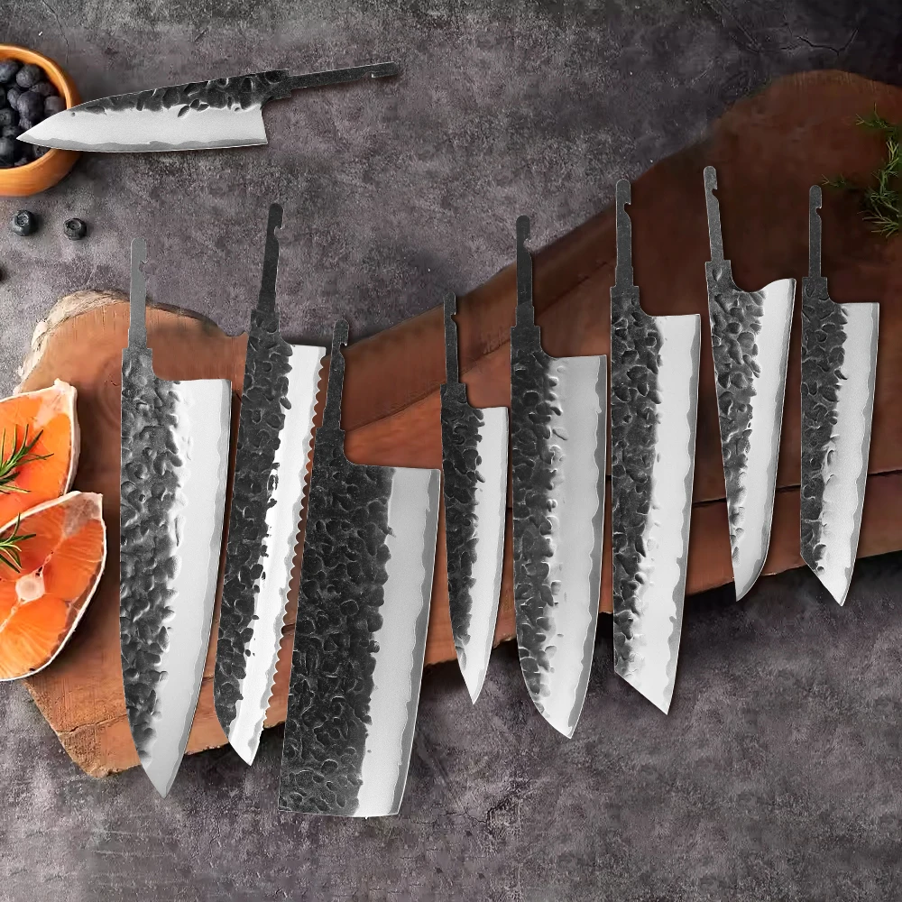 MOSTODOZ Japanese Chef Knives DIY Handmade Full Tang Blank Blade Integral Composite Steel Hand Forged Kitchen Knife Making Tools