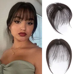 SEGO 3D Bangs 360° Cover Clip in Bangs Real Human Hair Clip on Bangs for Women Fringe Hair Topper for Daily Wear Black Brown