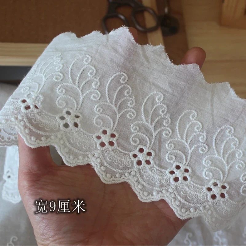 2Yards for Wedding Dress Embroidered Lace Fabric DIY Dress Decorations Lace Trim Accessories Off White