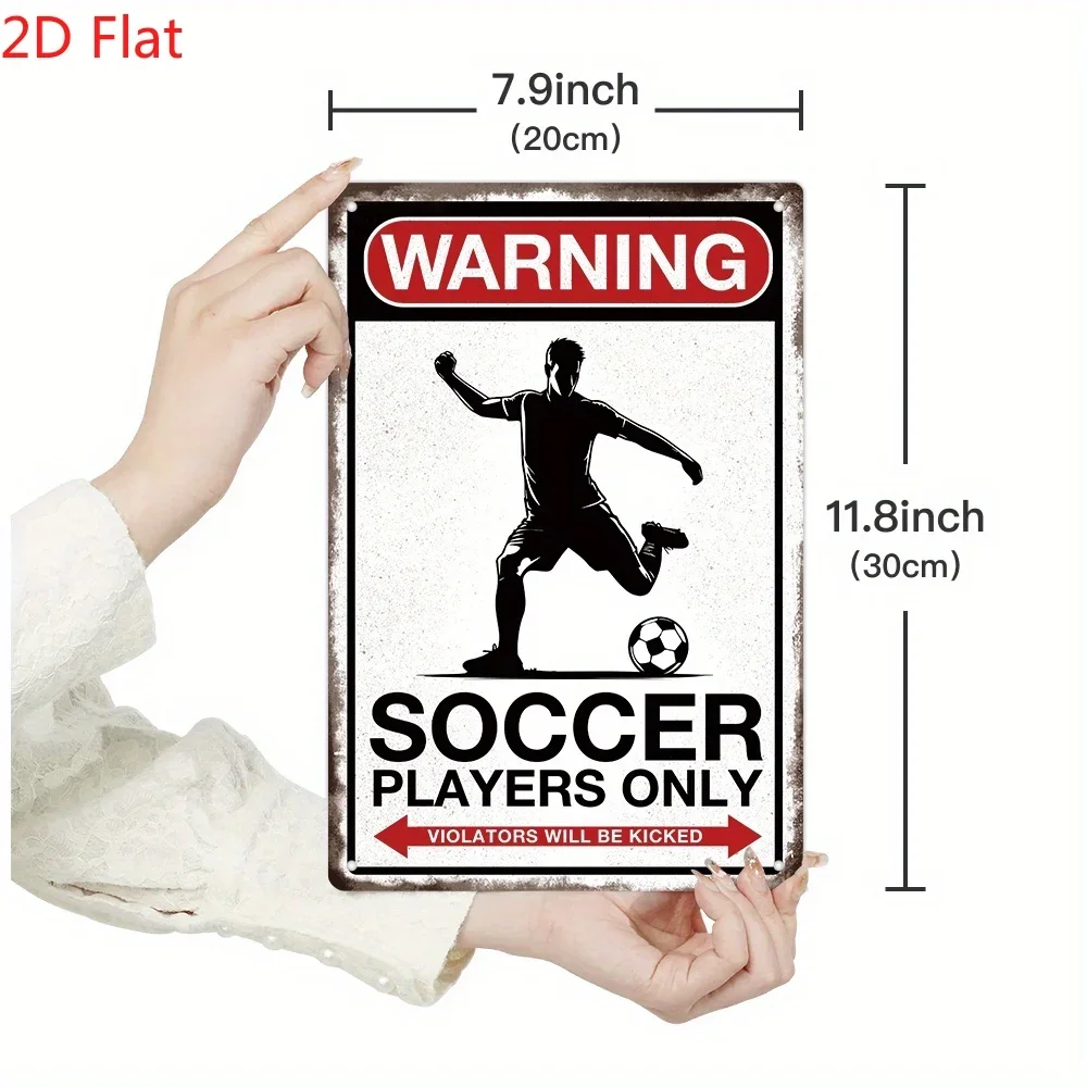 علامة معدنية عتيقة لديكور Putuo للاعبي كرة القدم، تحذير فقط، ديكور فني معلق على الحائط متعدد الأغراض، المزرعة، ملعب كرة القدم #2