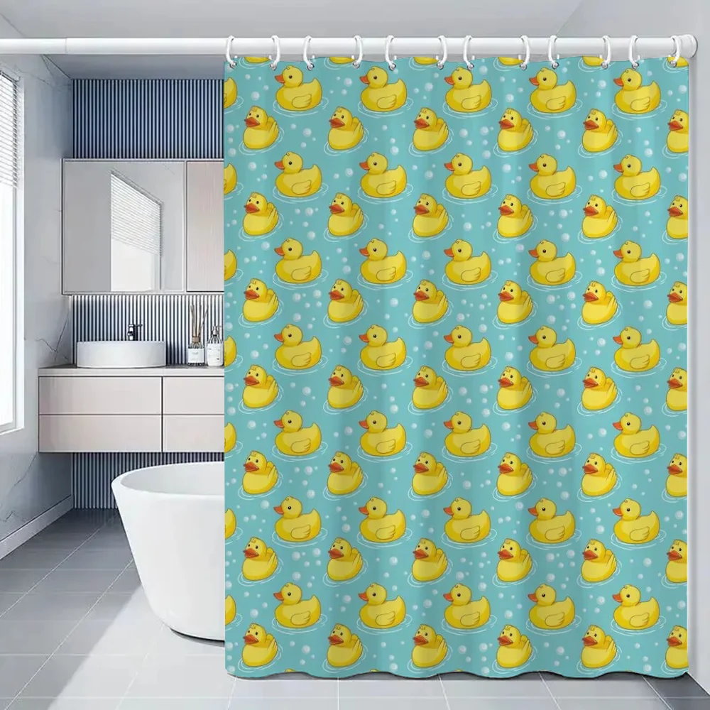 Yellow Duck Curtain for Bathroom Accessories Opaque Curtains Shower Bath Bedrooms Waterproof the Home Fabric Shade Products