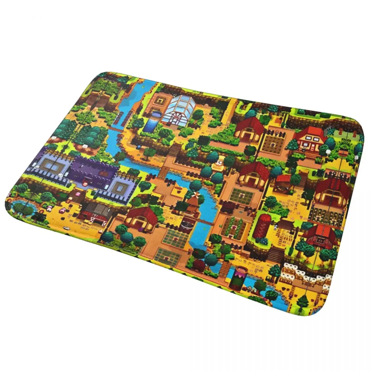 Stardew Valley Gaming Map Bath Mat Super Absorbent Welcome Doormat Rugs for Tub