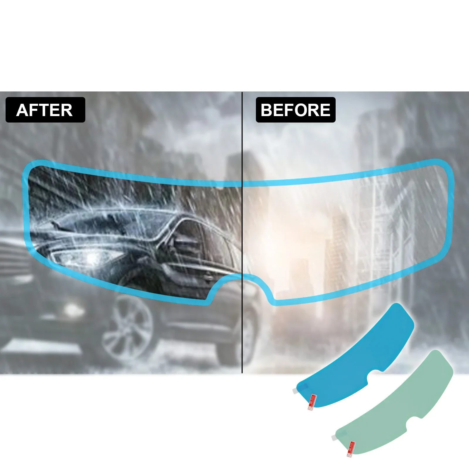 1-4Pcs Motorcycle Helmet Transparent Anti-fog Rain Film High-definition Helmet Lens Durable Nano-coating Stickers Parts