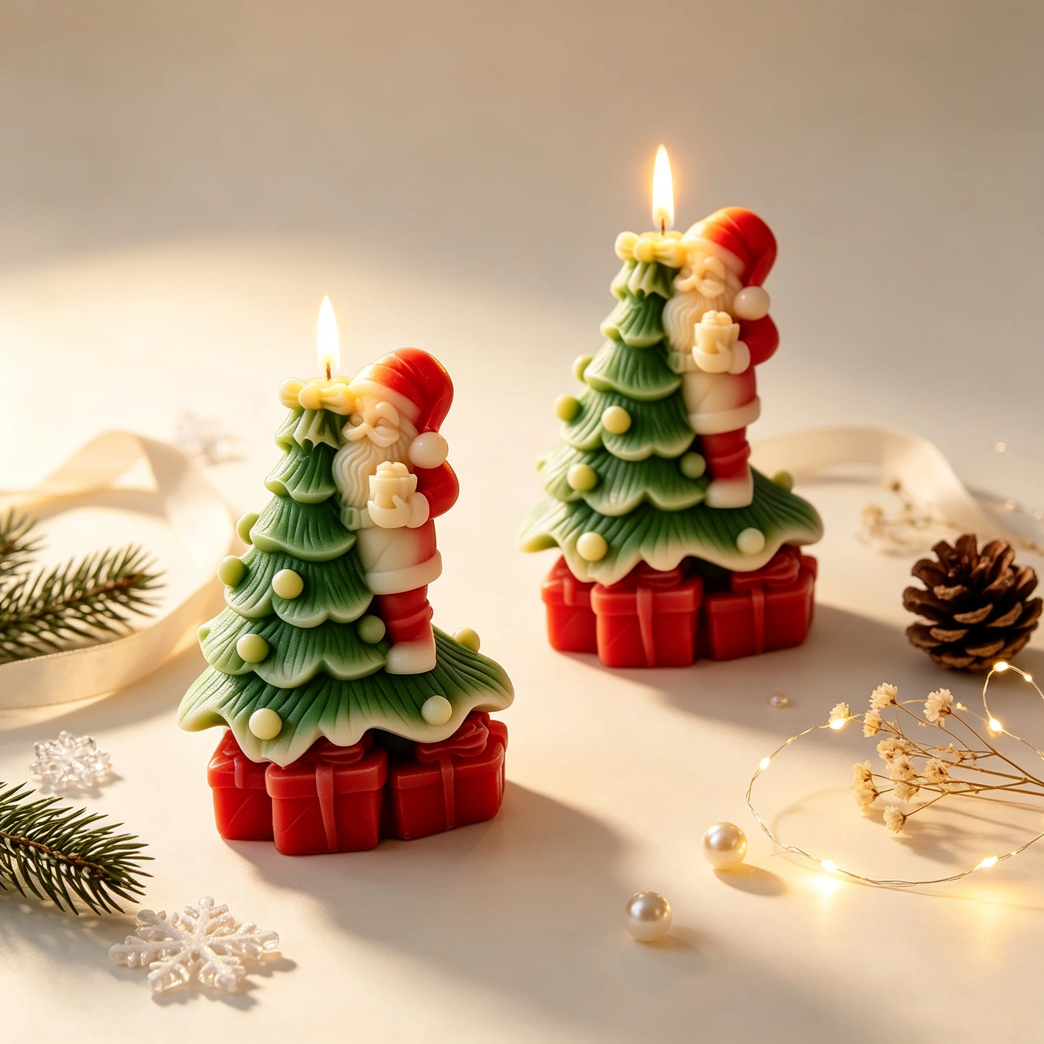3D Christmas Santa Tree Gift B - đánh giá và giá Kraft Box Candle
