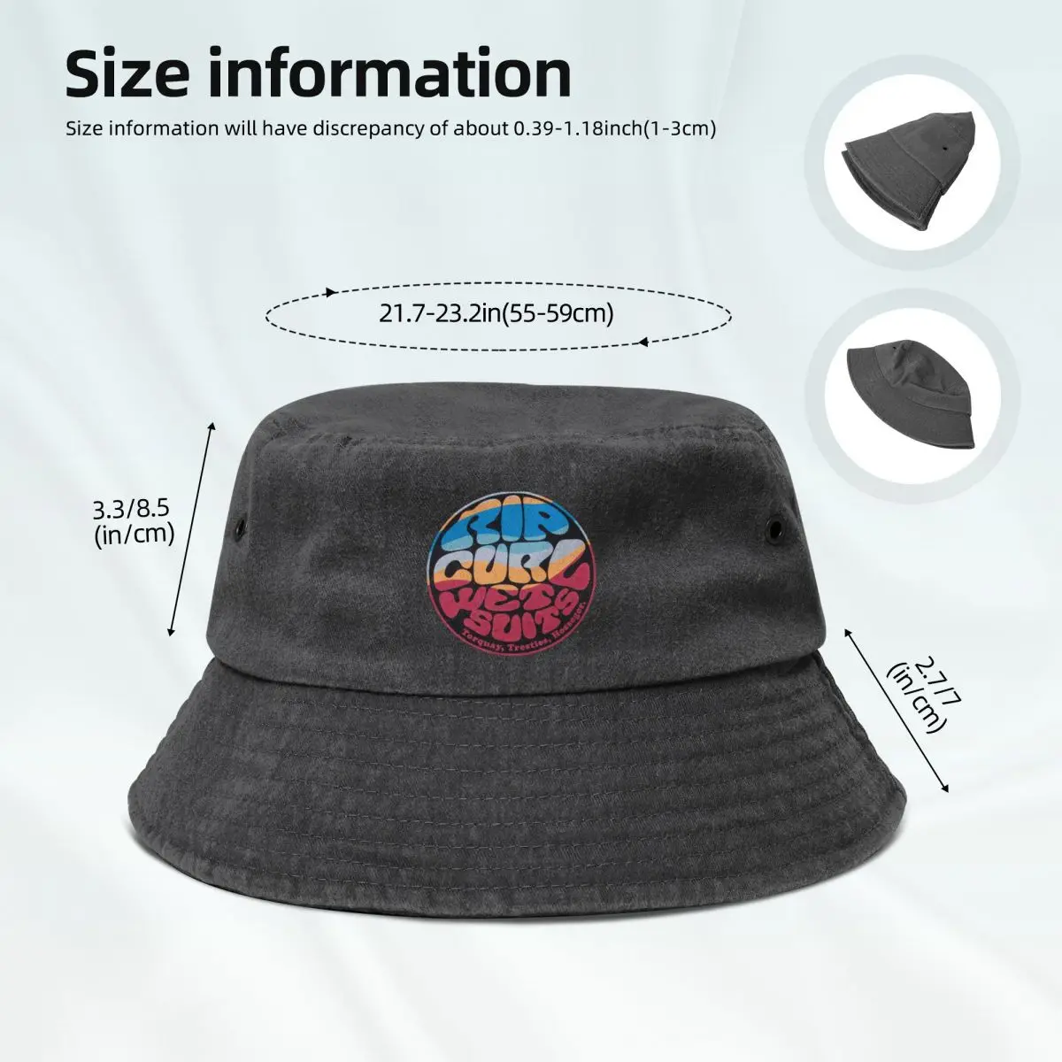 Vocation Getaway nakrycia głowy Rip Curl Merch bawełniany dżinsowy kapelusz typu Bucket Street unisex letni surfing kapelusz rybaka na zewnątrz