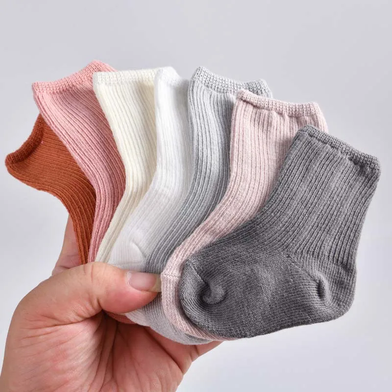 

0-3years Newborn Baby Boy Girl Sock Cotton Solid Soft Infant Socks for Girls Boys Spring Autumn Korea Style