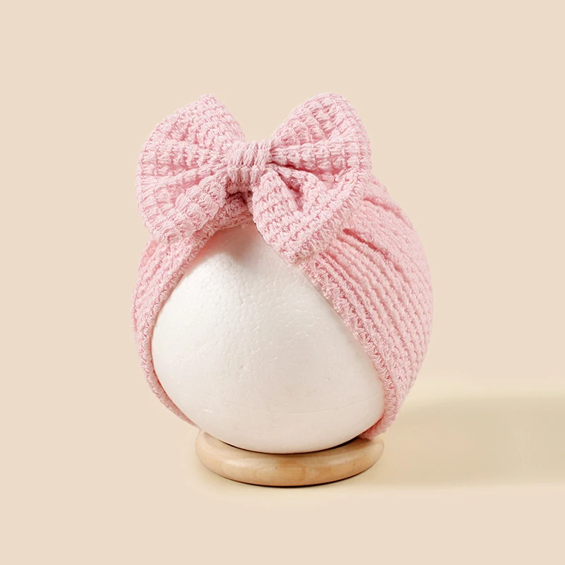 

Spring Autumn Baby Turban Cap Bowknot Newborn Indian Hat Solid Color Children Headgear Bonnet 0-3Year Toddler Headscarf Bandana
