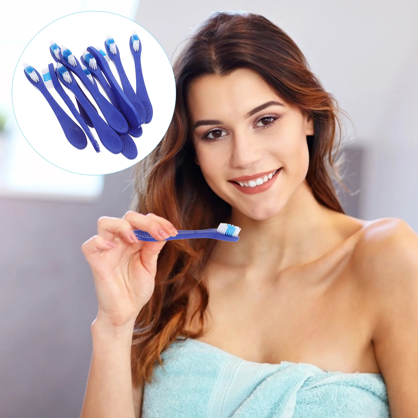 

10pcs Disposable Mini Toothbrushes Short Handle Soft Bristles Security Prison Antiselfharm Dental Brush Travel Camping Teeth