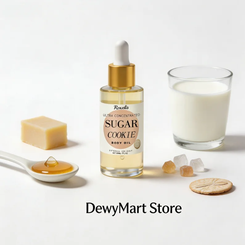 Roxelis Sugar Cookie Body Oil, Ultra Concentrated Silky Smooth Skin Oil with Sweet Fragrance