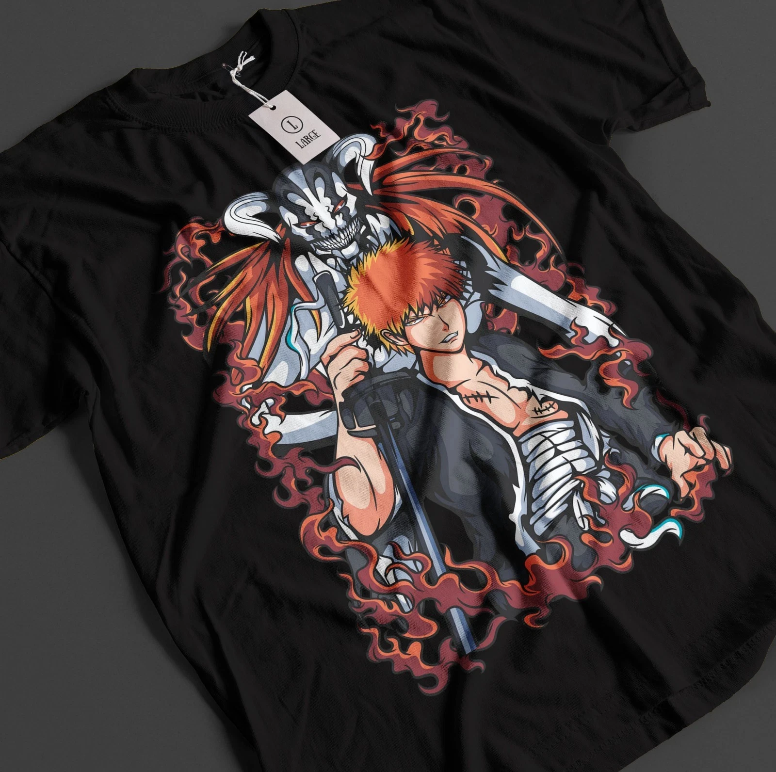 Bleach Anime Shirt Ichigo Bankai T-Shirt Byakuya Tshirt Aizen Zaraki Unisex Tee