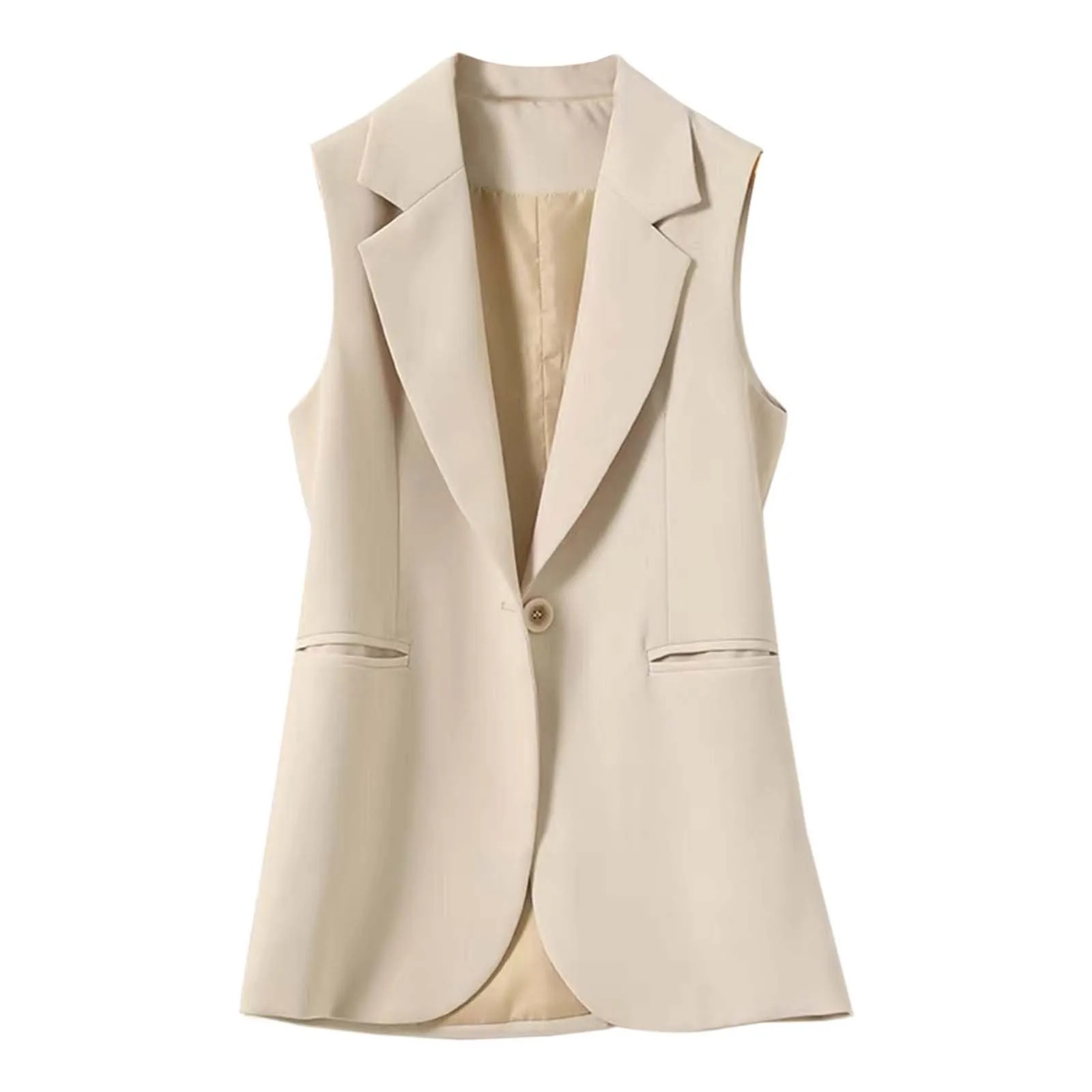 Blazer Rayé à Bouton Unique pour Femme, Nouvelle Mode Coréenne, Gilet Slim, 2024