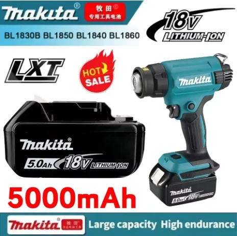 

100% Оригинальный НОВЫЙ литиевый аккумулятор Makita 5 Ач для Makita 18 В, замена для моделей BL1830B, BL1840, BL1860, BL1815, BL1850B, BL1850