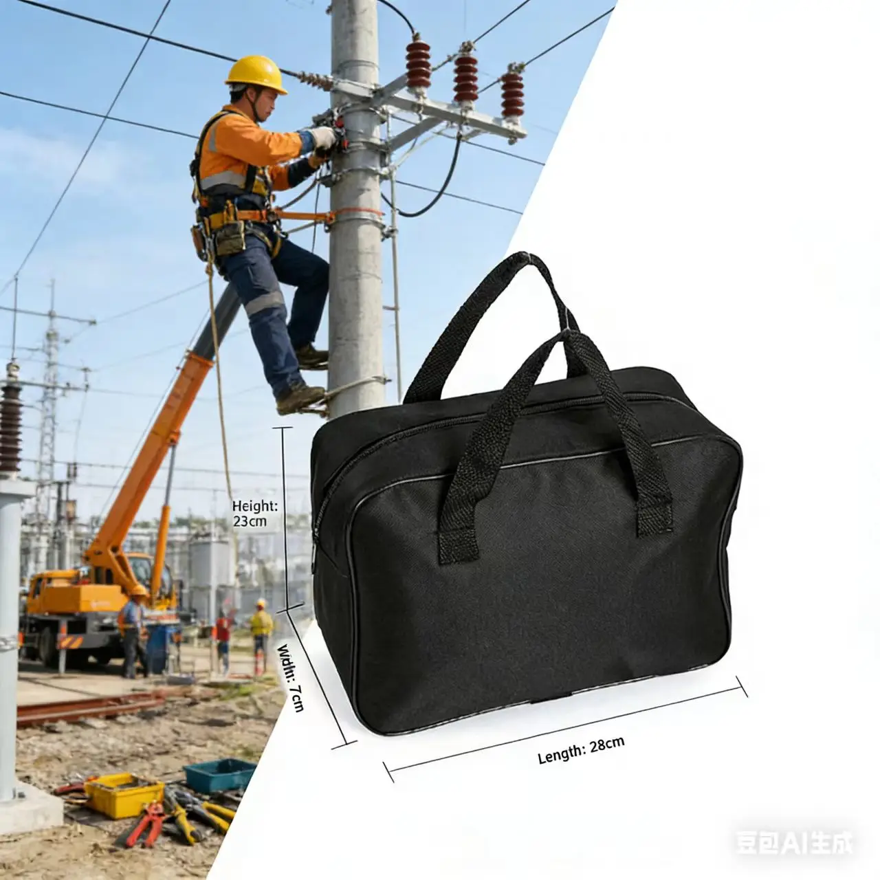 Portable Handbag Air Pump Bag Oxford Cloth Wear Resistant Portable Size Portable Tool Storage Bag Storage Bag Black