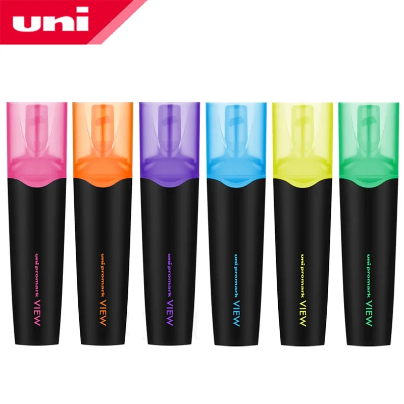 

6pcs Japan uni usp-200 perspective fluorescent pen Creative Color slant head marking pen 6 colors can be selected