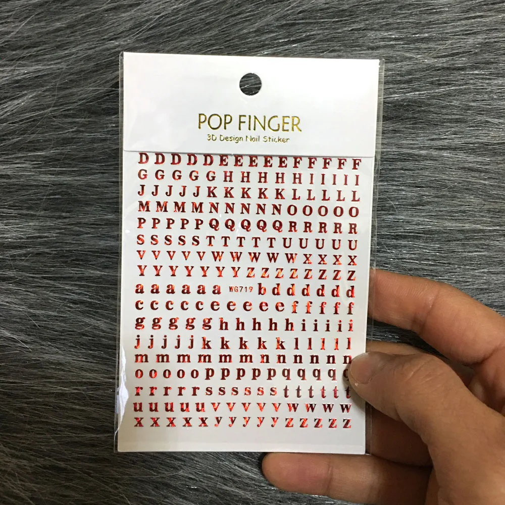 1PCS 3D 26 Englisch Alphabet Anzahl Nail art Aufkleber Selbst-Adhesive Wort Kleine Brief Tattoos Sliders Nagel Abziehbilder