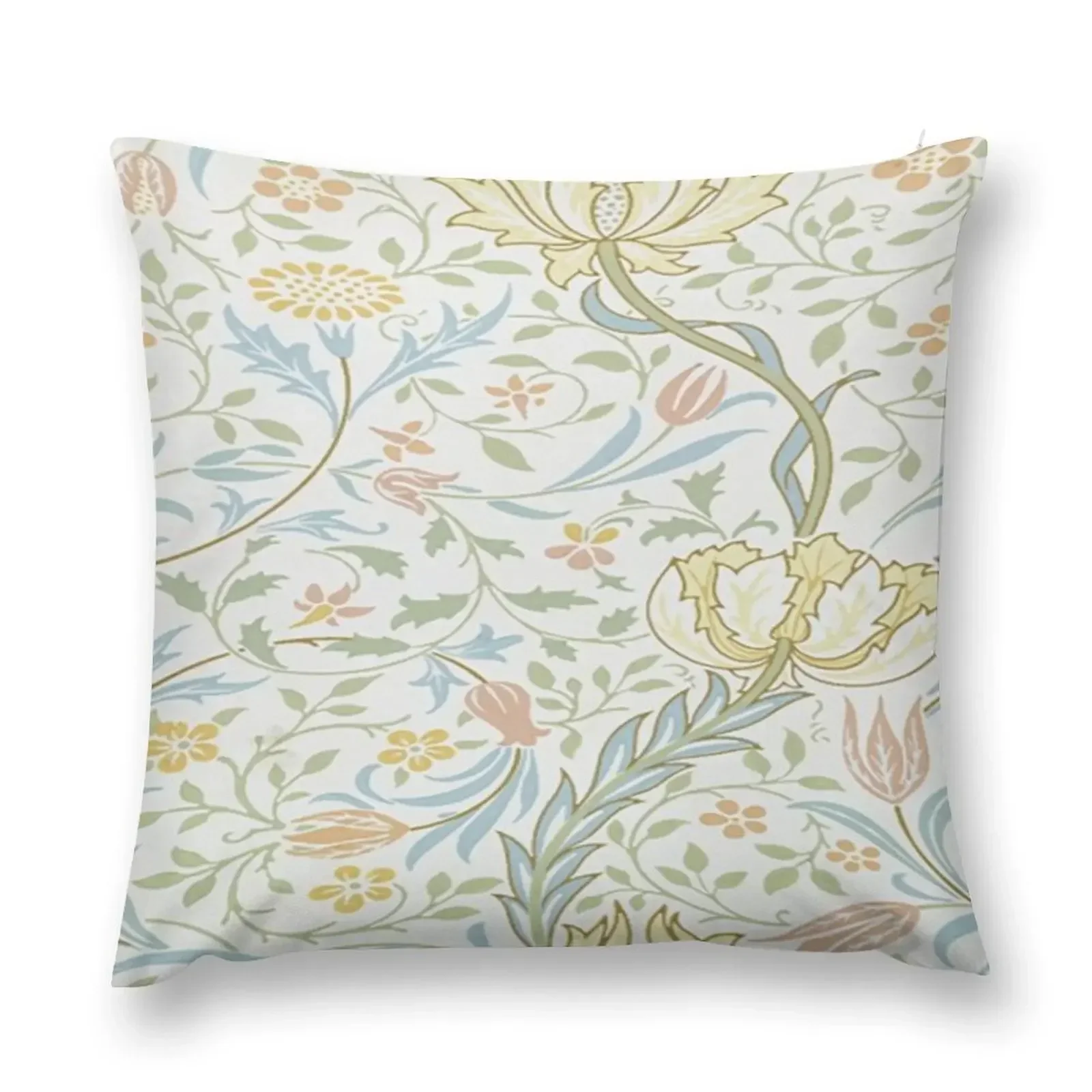 

William Morri floral Leaves Vintage Wall Paper Pattern -Victorian Botanical Designs, Throw Pillow autumn decoration pillow