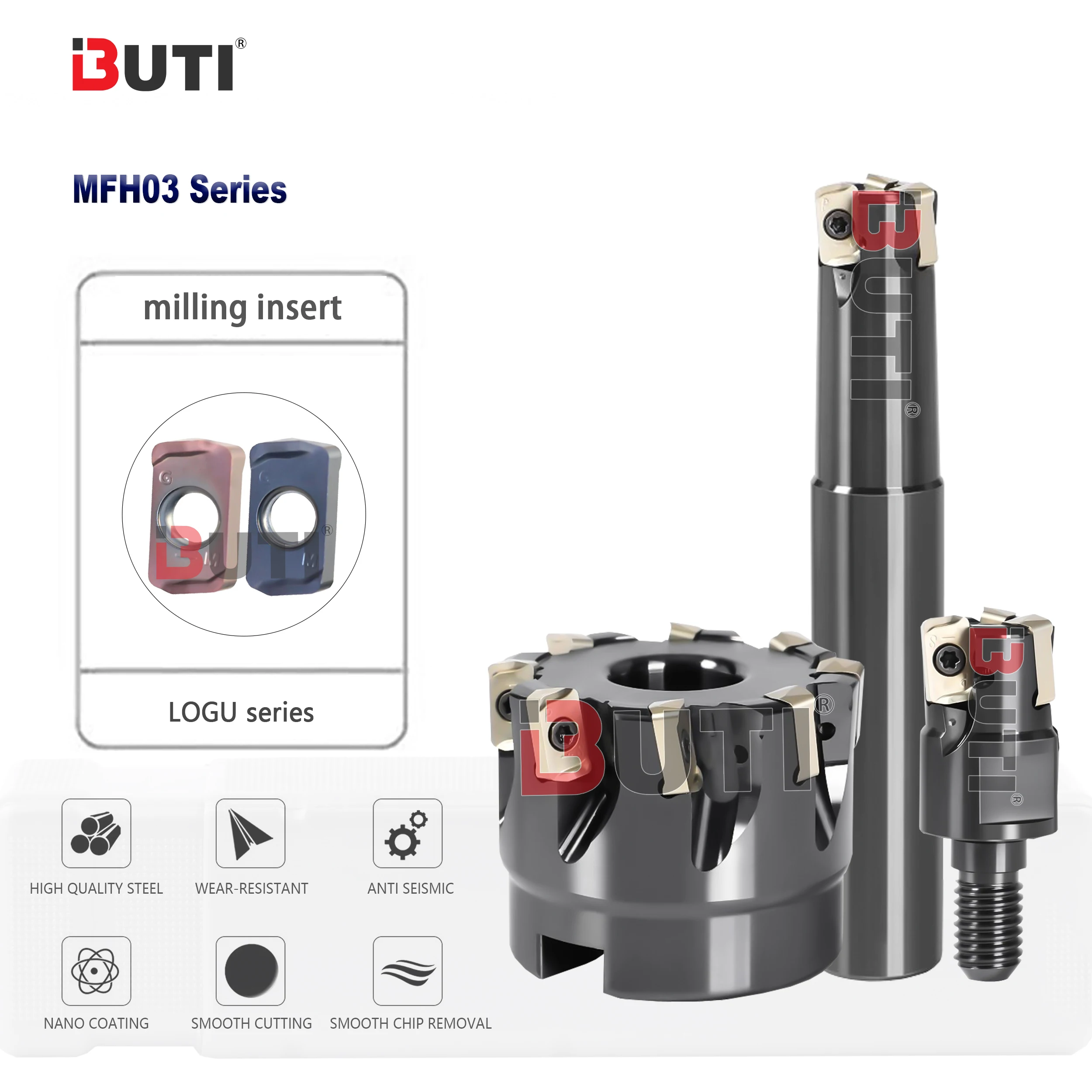 

MFH03 Фрезерная серия с замком, фрезерная головка, фрезерный инструмент с быстрой подачей, стержень MFH 035R-03-5T-M, дисковые лезвия с логотипом