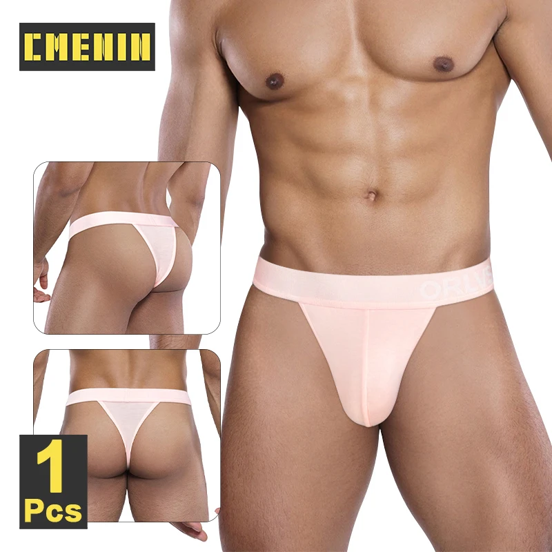 CMENIN Sissy Thong Men Gay Jockstrap Modal Sexy Bikini Underwear Breathable Men Lingerie Underpants G Strings Cueca Men\'s Thongs