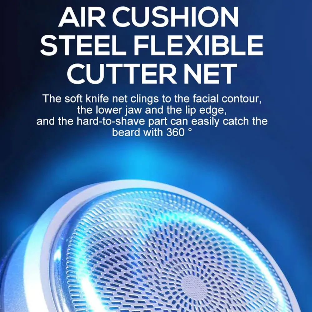 Mini Rechargeable Portable shaver with multiple blades and all-aluminum body supporting TYPE-C charging LED digital display