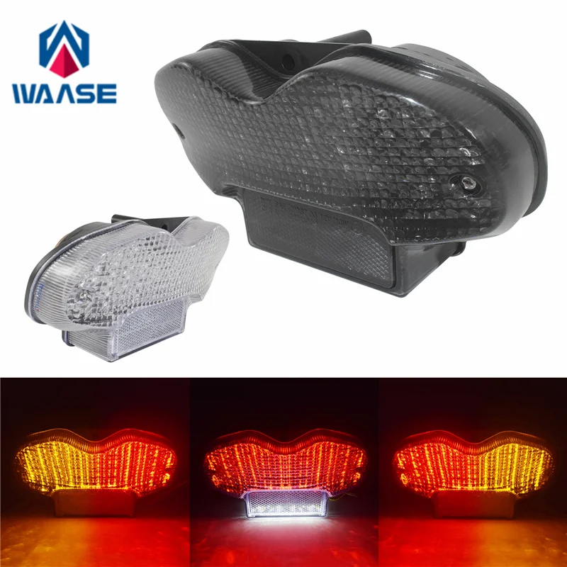 waase For Suzuki BANDIT 600 GSF600 2000 2001 2002 2003 2004 2005 E-Mark Rear Tail Light Brake Turn Signals Integrated LED Light