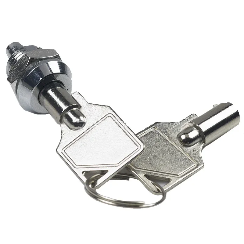 5Sets 12MM Push - Type Retractable Electric Cabinet Light Box Elevator Door Button Lock Plum Blossom Pin Cylindrical Impact Lock