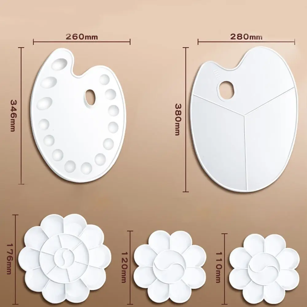 صندوق الصباغ البلاستيك النفط لوحة الألوان المائية الحرف البيضاء الفن الصباغ صينية دهان داي لوحات الفن العرض