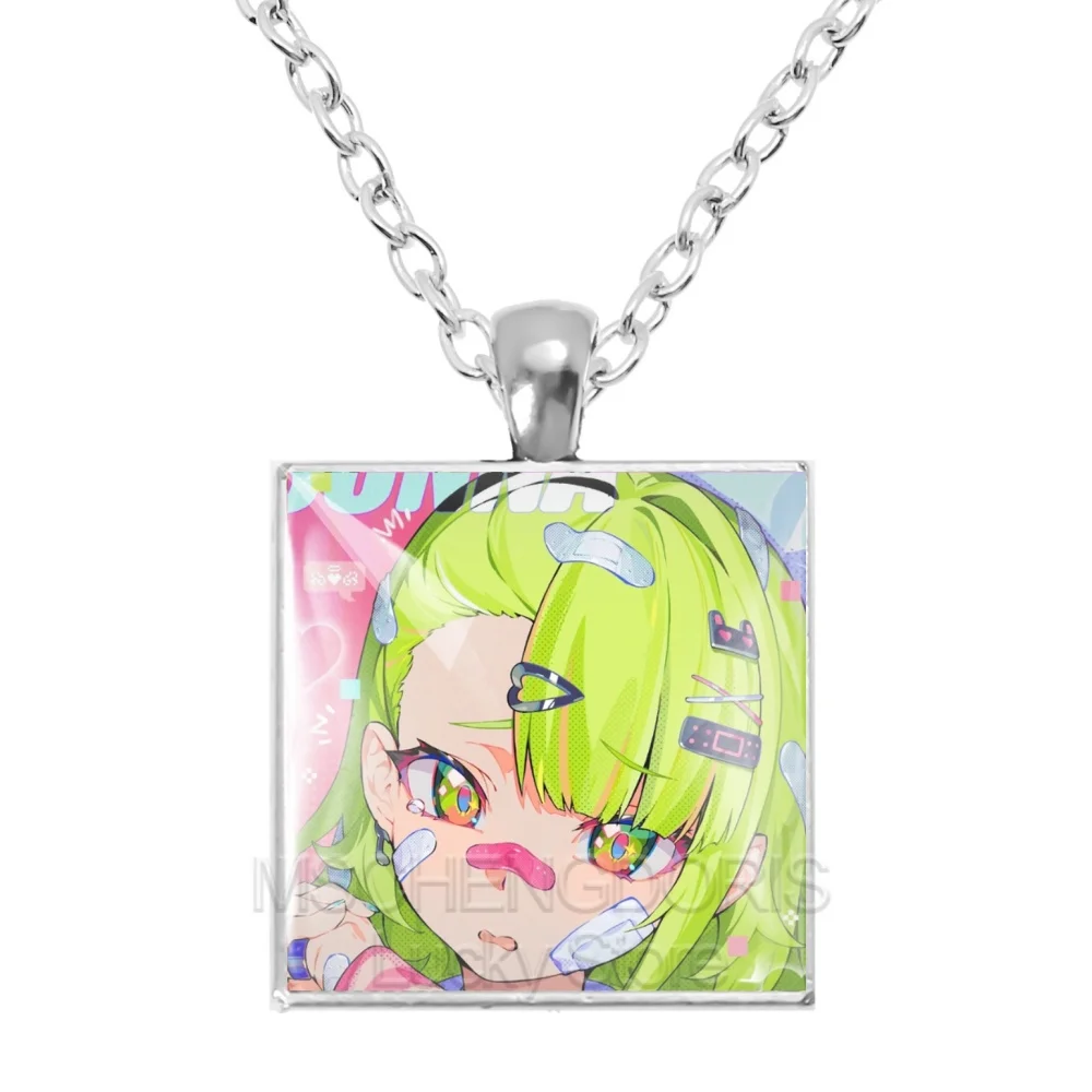 Zenless Zone Zero Angels Of Delusion Square Necklace Sunna Aria Nangong Yu Glass Cabochon Pendant Game Cosplay Necklace Fan Gift