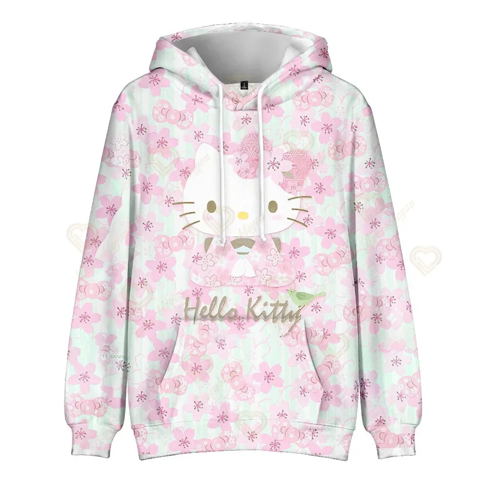 Kawaii Sanrios Hello Kitty Sweatshirt Unisex Couple Hoodie Anime Kuromi Cinnamoroll My Melody Cute Cartoon Birthday Gift