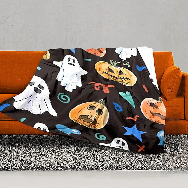 Pumpkin Throw Blanket Travel Air Condition Blanket 39 X59 IN Soft Flannel Fleece Throw Blankets Halloween Sofa Blanket Halloween