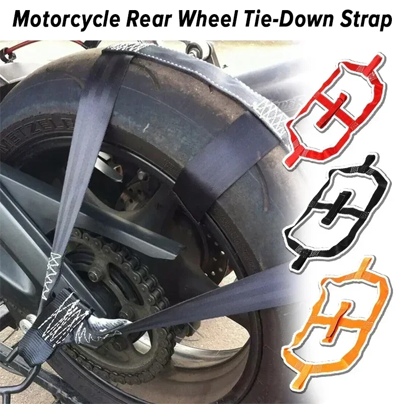 Universal Motorcycle Rear Wheel Fixing Fastening Webbing Belt Strap Universal Safe Motorbike Transportation Tie-Down Accessories