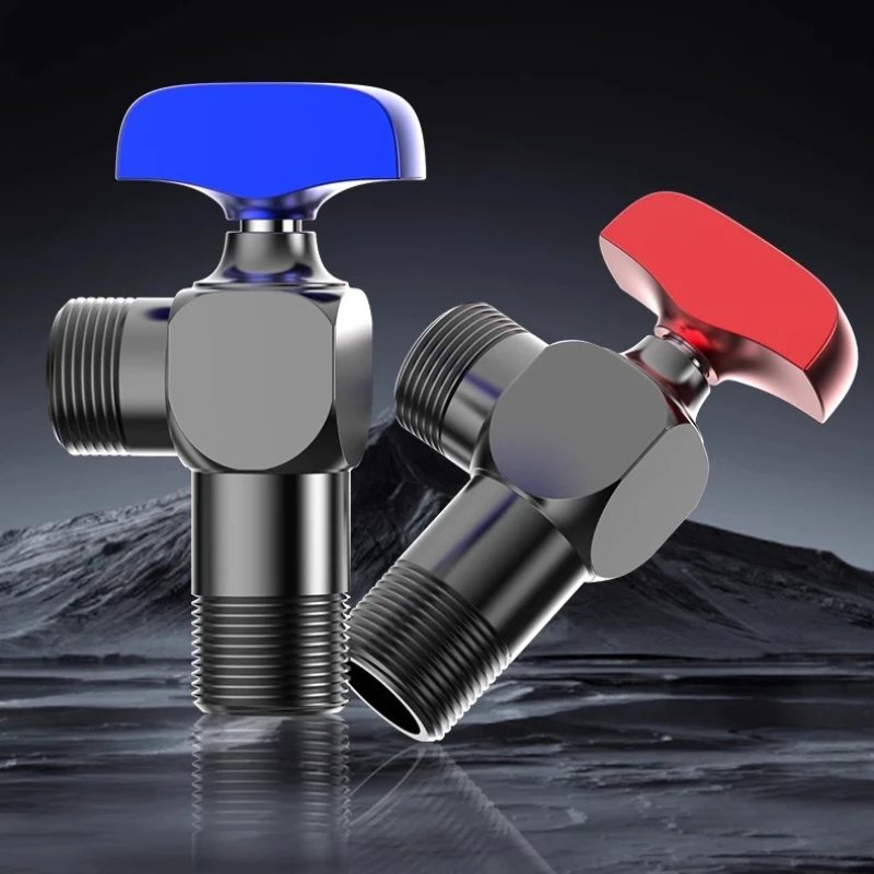 All-copper Large-flow Ball Valve, Hot and Cold Water Universal Gas Water Heater, Ball Core Fully Open Triangle Valve, One Piece