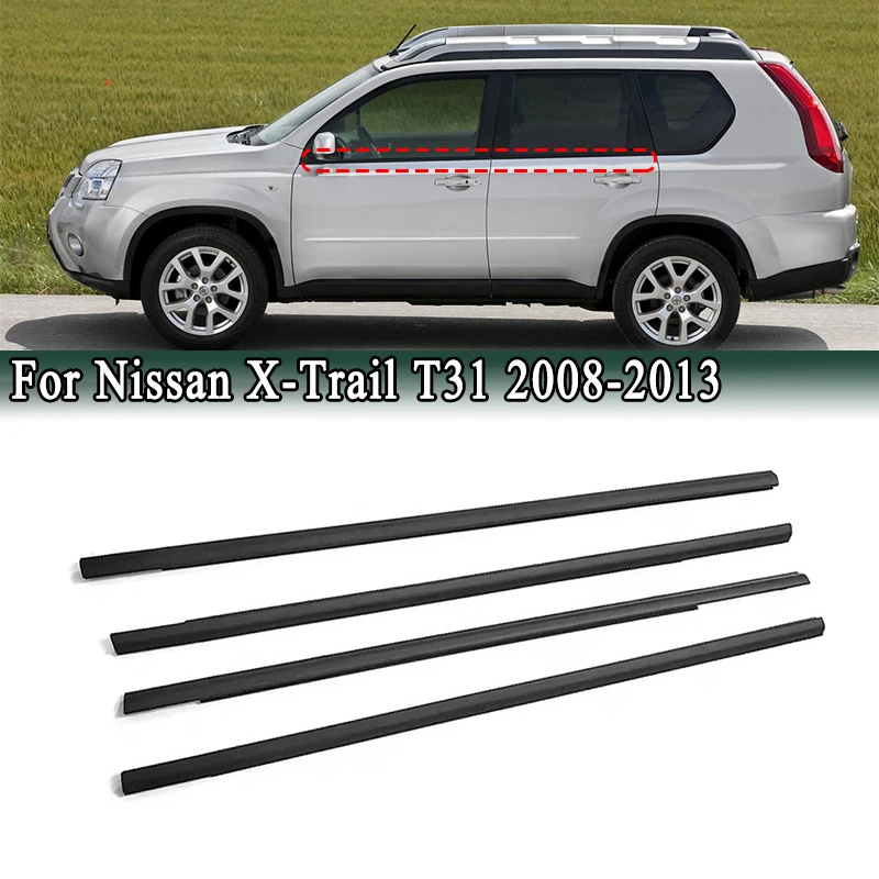 

Для Nissan X-Trail T31 2008-2013 оконный уплотнитель ремня отделка 4 шт. боковые двери оконное стекло водонепроницаемые уплотнительные ленты 80821JG000