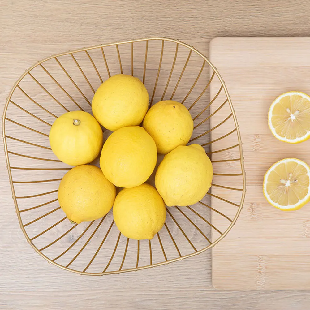 

2Pcs Fruit Basket Iron Kitchen Storage Golden Vegetable Container Egg Basket Home Restaurant Buffet Hotel Party Snack Container