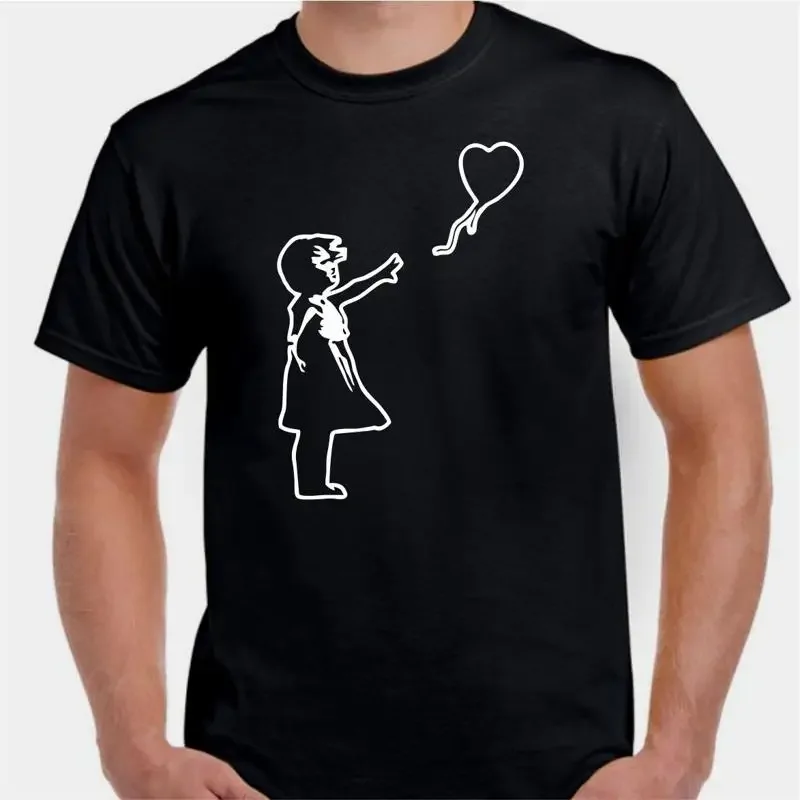 Banksy girl balloon floating away street Art Artist Graffiti T Shirt