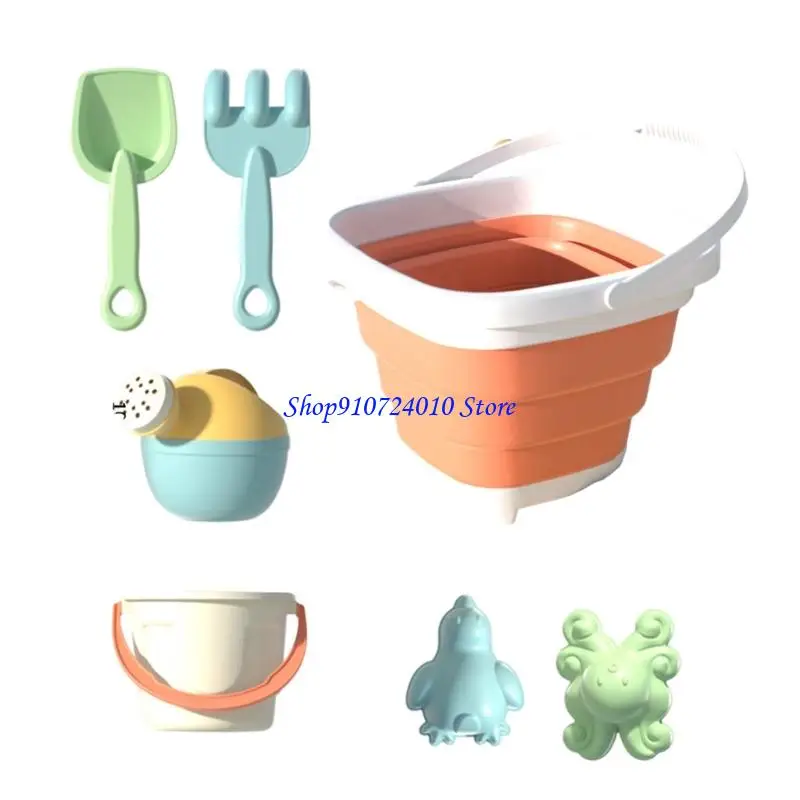 77HD Foldable Sand Bucket Sand Play Toy With Shovel Sand Mold For Children Outdoor