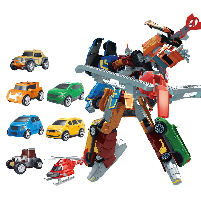 7 IN 1 Tobot Transforming Robot to Car Toys Korea Cartoon Brothers Anime Tobot Deformation Car Airplane Toys for Children Gift