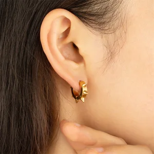 Yeni varış punk başak küpe damızlık küpe kadın erkek 316l paslanmaz çelik, küçük bir daire kulak, toka hip hop takı Moda-diken - no. 6'daki 6 büyük satış