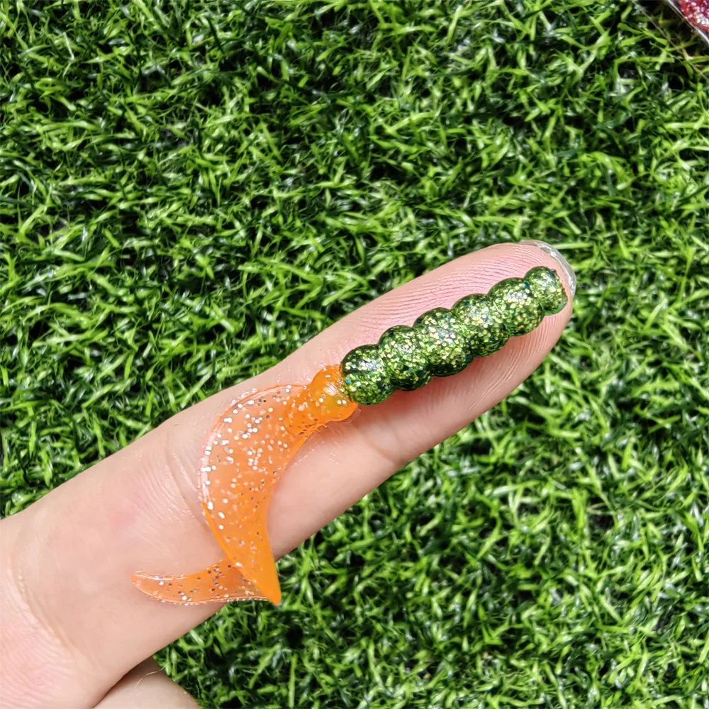 MUKUN 12pcs/lot Soft Fishing Lure Wobblers Silicone Artificial Bait Grub Worm Lures for Bass Trout Carp Fishing Lures 4cm 0.75g
