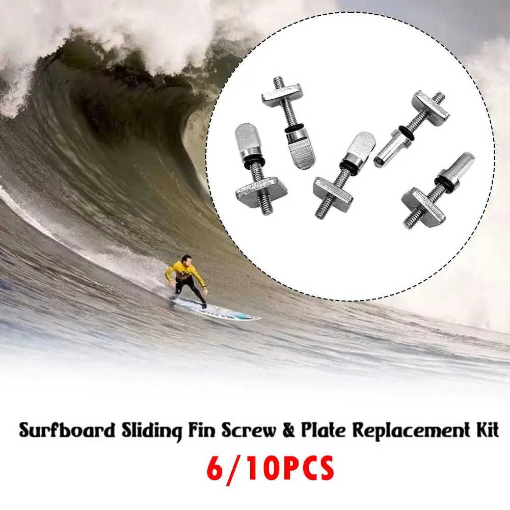 

6/10pcs Stainless Steel Surfboard Fin Screw M4 Surf Longboard Fin Single Replacing Screws Bolts Screws Sliding Nails Fin Fi C7z2