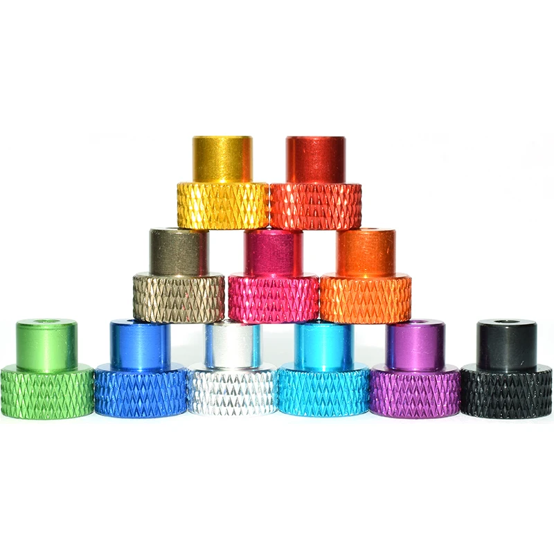 M3 M4 Step Shoulder Knurled Thumb Nuts, 6061 Aluminum Convex Thick Adjustment Nuts for Testing Equipment HHX