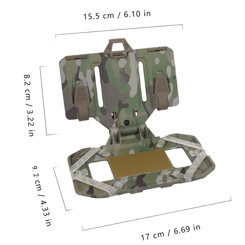 Tactical MOLLE Folding Navigation Board Vest Bag CS Airsoft Map Case Admin Panel Mobile Phone Holder for Screen Size 4.7-6.7in