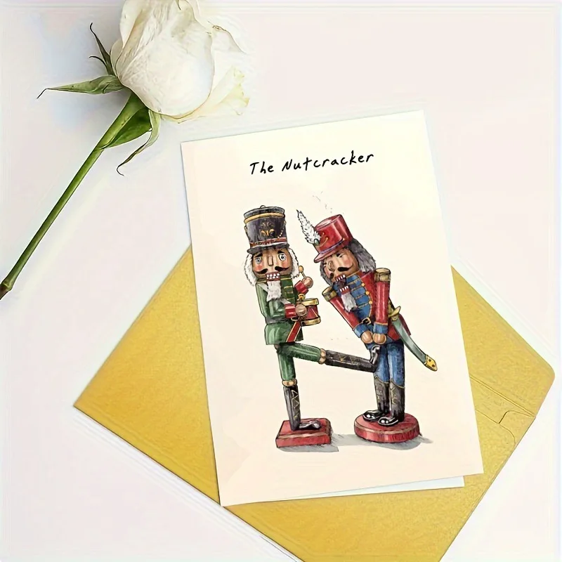 Cross-Border Birthday Gift Greeting Cards，Nutcracker Christmas Card,Aging Joke Card（Greeting Card+Envelope）