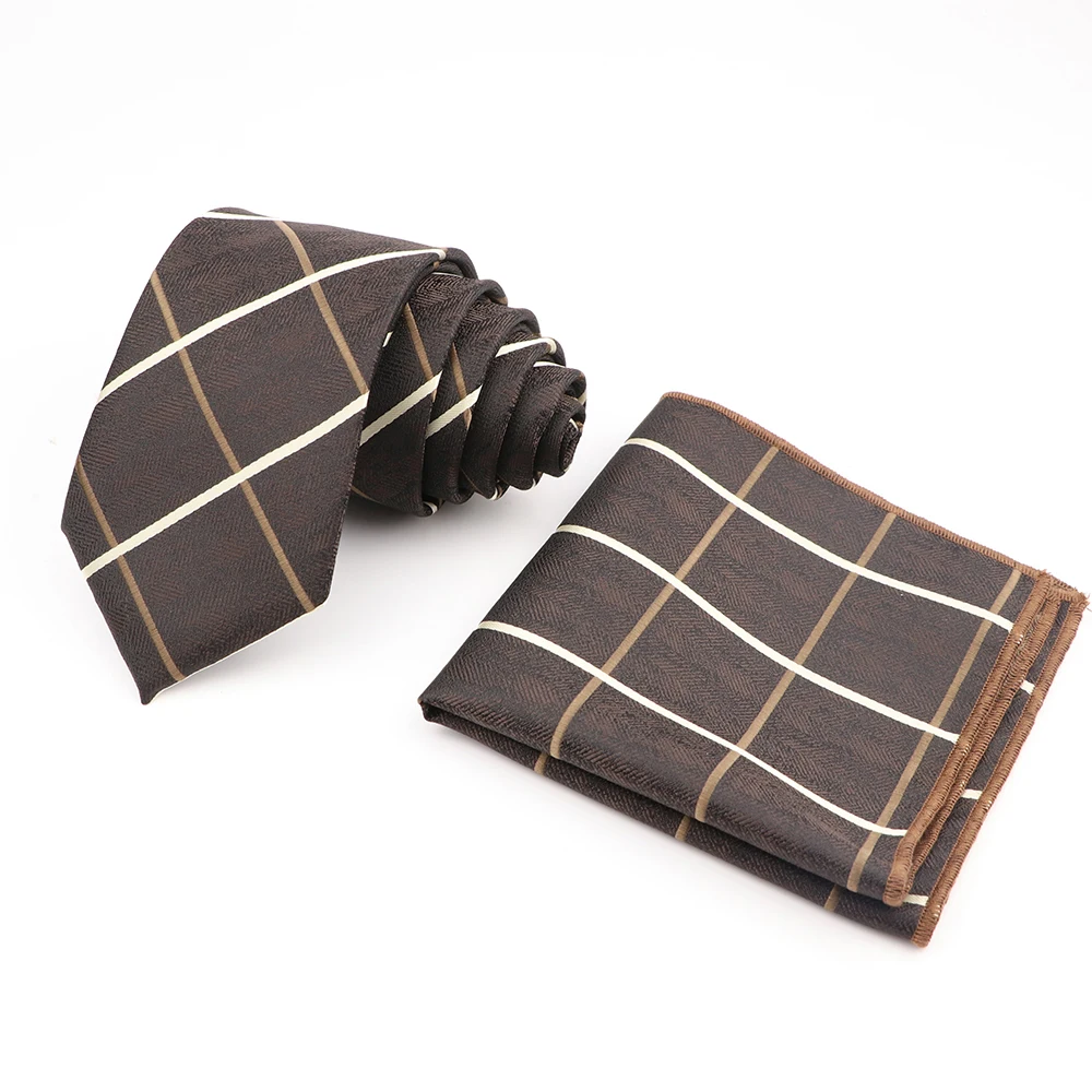 Conjunto de pañuelo cuadrado de bolsillo para hombre, corbata de poliéster, accesorios de camisa de fiesta de boda de negocios, regalo de moda, novedad